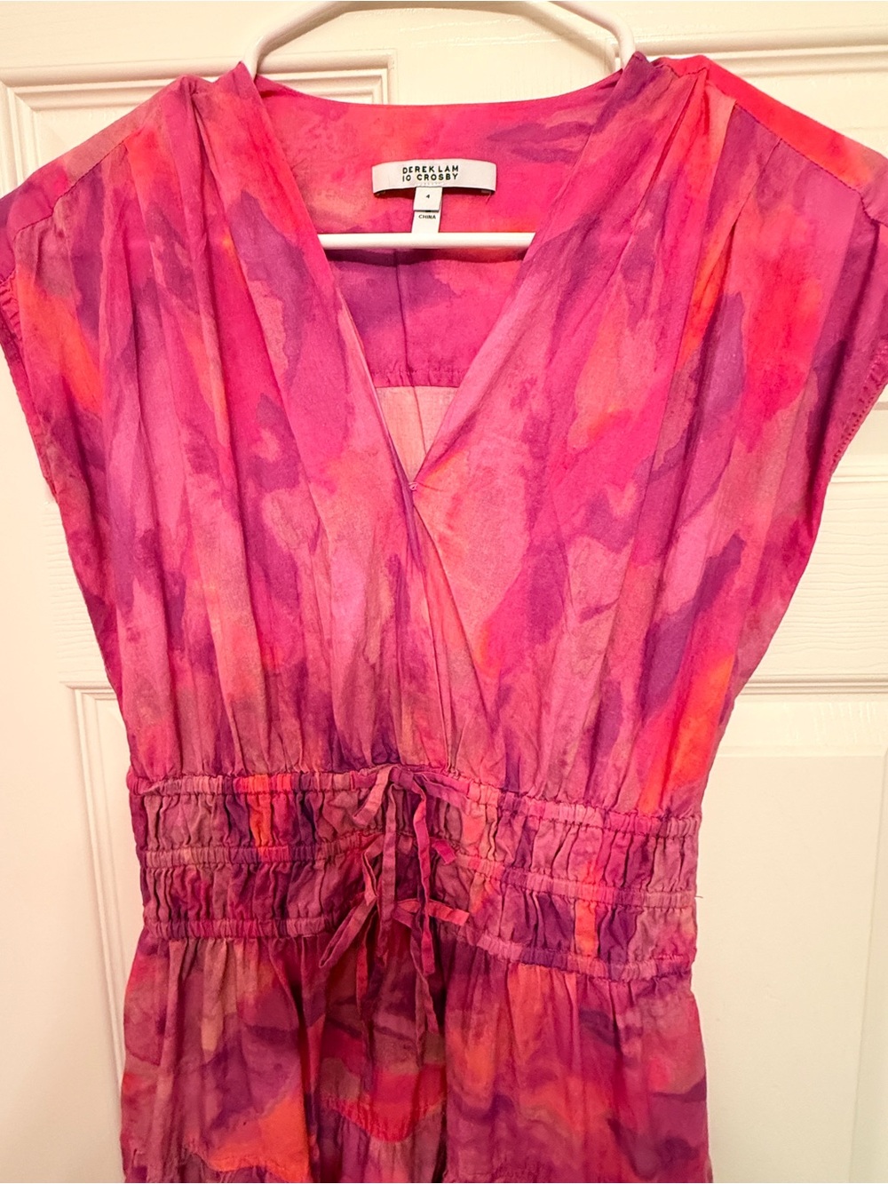 Derek Lam 10 Crosby Fatima Pink Multi-Color Tiered Maxi Dress size 4 - Picture 4 of 4